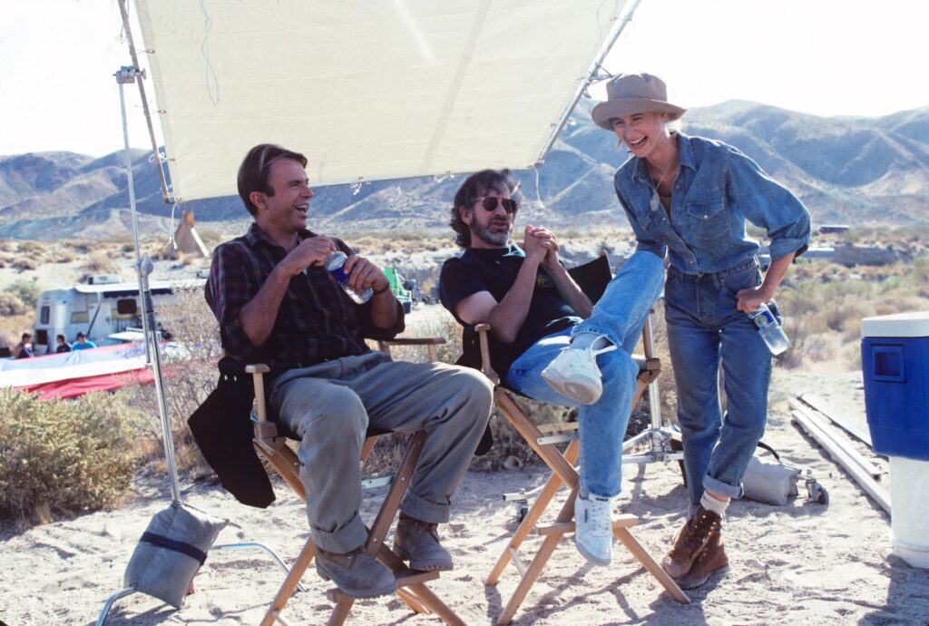 Steven Spielberg am Set von Jurassic Park